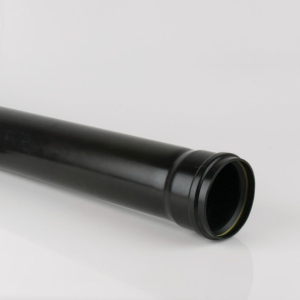 Brett Martin110mm Black Single Socket Soil Pipe 3Mtr BS414B