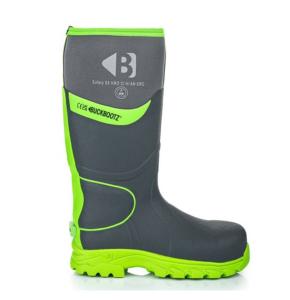 Buckler Buckbootz S5 Safety Boots Grey/Hi Vis Green